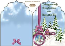 Christmas Snow Scene Folded Card