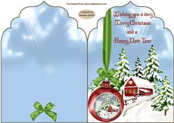 Christmas in the Snow Folded Card 1