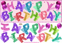 Glitter Birthday Large dl Topper