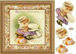 Vintage Easter 8x8 Decoupage Topper