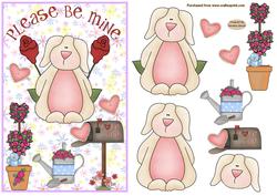Valentine Please Be Mine Decoupage Topper