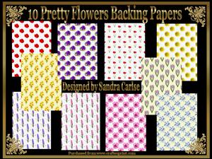 Pretty Flowers 10 x Backing Papers kit