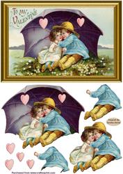 To My Valentine Decoupage Card Front