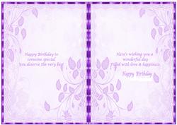 Lilac Floral & Lace Card Making Insert