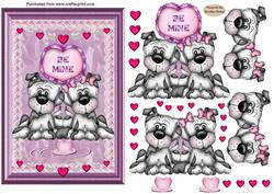 Be Mine Valentine Decoupage Card Front