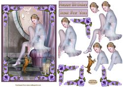 Ballerina Female Decoupage Topper