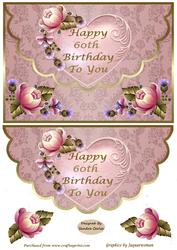 Scalloped Edge Envelope 60th Birthday Card Front