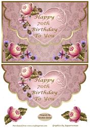 Scalloped Edge Envelope 70th Birthday Card Front