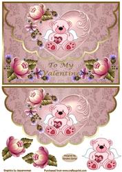 My Heart to You Valentines Decoupage Faux Envelope Topper