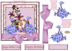 Mothers Day Flowers Decoupage Topper