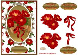 Red Flowers in Bloom Card Front