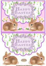 Easter Bunnies Scalloped Edge Topper