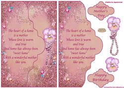 Pretty Birthday/mother's Day Envelope Card Front