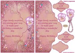 Pretty 50th & 60th Birthday Card Front