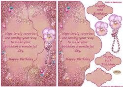 Pretty 70th & 80th Birthday Card Front