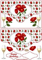 Red Flowers Envelope Card Front