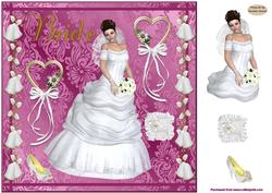 A Brides Day 8x8ins Decoupage Topper