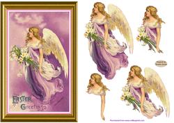 Easter Greetings Decoupage Card Front