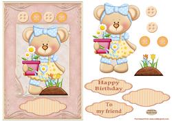 In the Garden Birthday Decoupage Topper