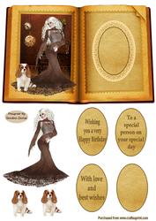 Greeting in a Book Decoupage Topper