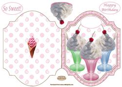 Ice Cream Decoupage folded card