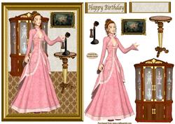 Lady in Pink Decoupage Topper