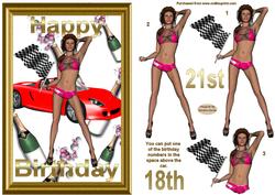 Hot Racing Decoupage Card Front