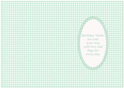 Pastel Green Gingham Birthday Insert