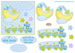 A New Baby Decoupage Card Front
