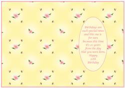 Pretty Floral 20th Birthday Insert