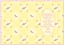 Pretty Floral 21st Birthday Insert