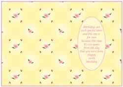 Pretty Floral 100th Birthday Insert