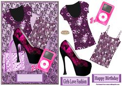 Girls Love Fashion Decoupage Topper