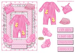 New Baby Girl Decoupage Topper