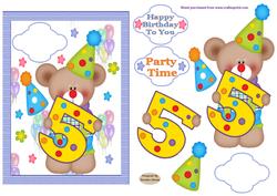 Happy 5th Birthday Decoupage Topper