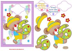 Happy 6th Birthday Decoupage Topper