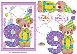 Happy 9th Birthday Decoupage Topper