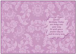 Pink Floral Patterned Birthday Insert
