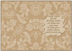 Antique Beige Patterned Birthday Insert