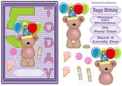 Happy 5th Birthday childrens decoupage Topper