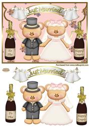 Just Married Decoupage Card Front