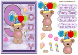 Happy 9th Birthday childrens decoupage Topper