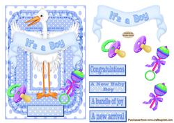 Its a Boy Decoupage Topper