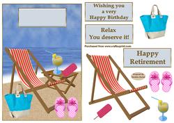 Birthday At the Beach Decoupage Topper