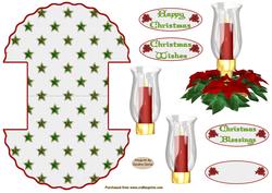 Christmas Poinsettia Wobble decoupage card