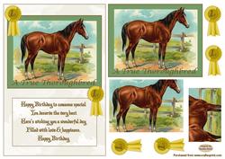 Horse Scene Decoupage Topper