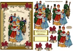 Christmas Vintage Carol Singers Topper