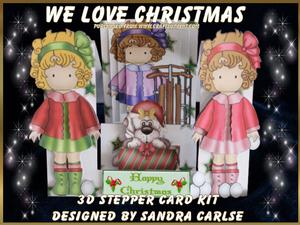 We Love Christmas Decoupage Stepper Card Kit