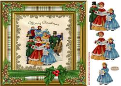 8x8ins Vintage Carol Singers Card Front