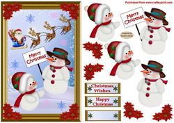 Christmas Santa & Snowman Decoupage Topper 1